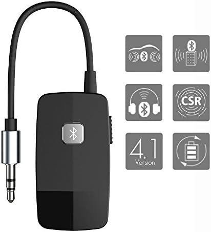 Milool Bluetooth Receiver Portable Mini Wireless Bluetooth Music Audio Adapter for Speakers, Headphone, TV, PC, iPod, MP3 / MP4, Home/Car Audio Music Headphones Holder Stereo System(Bluetooth 4.1, A2DP, Built-in Microphone)