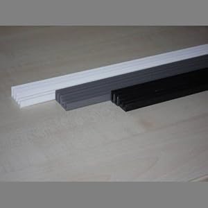 Glasführungsprofil schwarz 6 mm - 100 cm unten