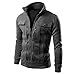Produktbild Herren Jacke, DAY.LIN Herren Schlank gestaltet Revers Strickjacke Mantel Jacke (XL, Dunkelgrau)