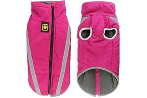 Idepet Manteau de Chien imperméable Veste Chaude d'hiver, vêtements pour Animaux de Compagnie Coupe-Vent Tenue de Veste de Chien pour Petits Chiens de Taille Moyenne avec Trou de Harnais XL-6XL
