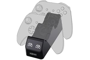 Konix Mythics Double Station de Charge pour manettes Xbox Series X|S - 2 Piles Rechargeables Haute capacité incluses - Noir