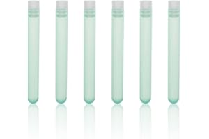 LABBOX KENZIUM – Pack 50 x Tubos de Ensayo + 50 Tapones con Aletas | 16 x 125 mm | Tubos de Plástico | Fondo Redondo | Color: Verde | Ideal para Laboratorio & Educación, para Todo Tipo de Muestras