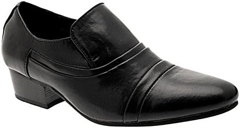 Mens Black Cuban Heel Faux Leather Formal Lace Up/Slip On Smart Office Shoes Size 6-11
