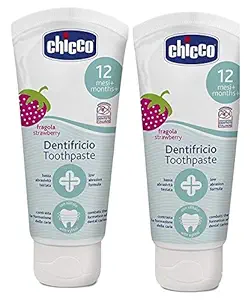Chicco Toothpaste Strawberry 50ml, Pack of 2 (100ml total)