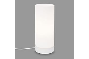 BRILONER Leuchten - Tischleuchte, Tischlampe inkl. Kabelschalter, 1x E14, max. 25 Watt, Weiß-Schwarz, 100x250mm (DxH)