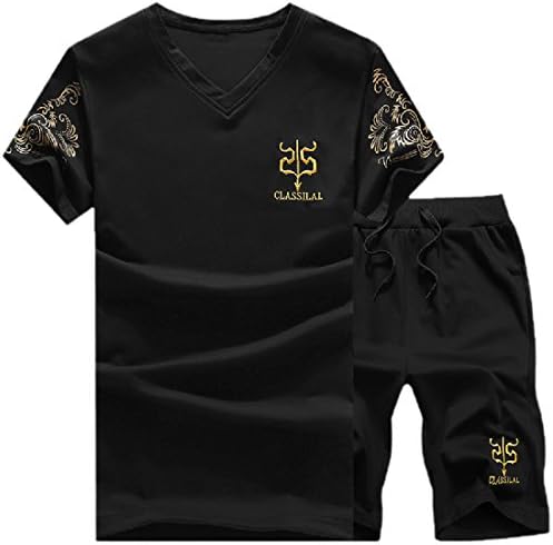 Aprilley Men's Sport Tracksuit Sweatsuit Set Casual Tracksuit Outfit -  Black -