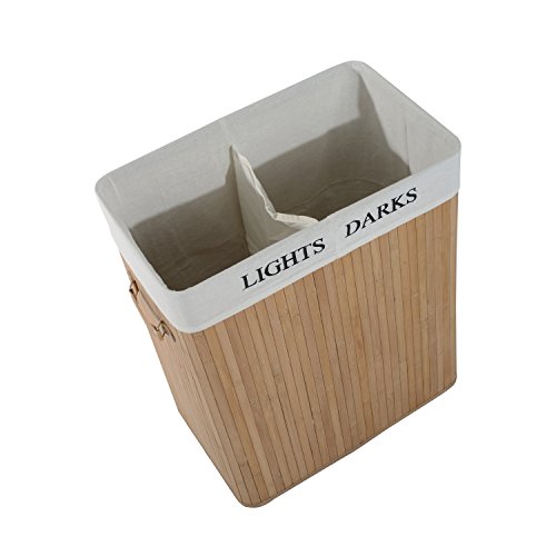 Homcom® Wäschekorb Wäschetruhe Wäschebox Wäschesammler Wäschesortierer 100L Bambus - 5