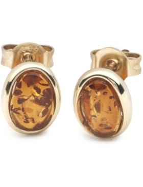 InCollections Damen-Ohrstecker 333/000 Gold mit Bernstein 0010163330L100