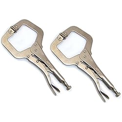Nuzamas Lot de 2 verrouillage Pince-étau 27,9 cm pouces avec tampons en acier Pince étau C Clamp 275 mm soudure Étau à outils