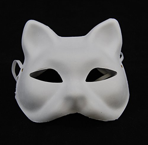 10x Papiermaske weiss für Karneval, Halloween und Projekte - 2