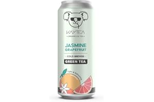 Jasmine Grapefruit Ice Tea by KAYTEA - Organic Certified - Low Calorie - Cold Brewed - Green Infusion - Refreshingly Light - Recyclable Cans (1 x 330mL)