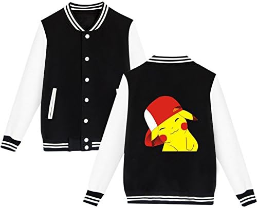 CTOOO Pokemon Go Pikachu Baseball Uniform Sweatshirt for Men and Women