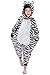Produktbild Dolamen Kinder Unisex Jumpsuits, Kostüm Tier Onesie Nachthemd Schlafanzug Kapuzenpullover Nachtwäsche Cosplay Kigurum Fastnachtskostuem Weihnachten Halloween (Höhe 130-140CM (51 "-55"), Zebra)