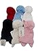 BNWT baby warm winter cable knit bobble hat in blue red white navy beige pink (3-6 months, Pink)