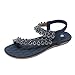 Produktbild VJGOAL Damen Sandalen, Frauen Mädchen böhmischen Mode Flache beiläufige Sandalen Strand Sommer Flache Schuhe Frau Geschenk (39 EU, Y-blau)