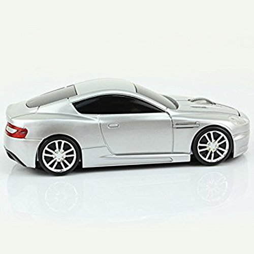 Ratón óptico inalámbrico con diseño de coche deportivo para ordenadores portátiles y PC, alcance de 10 metros, 2,4 GHz, receptor nano USB, 1600 DPI, de Spectronix 