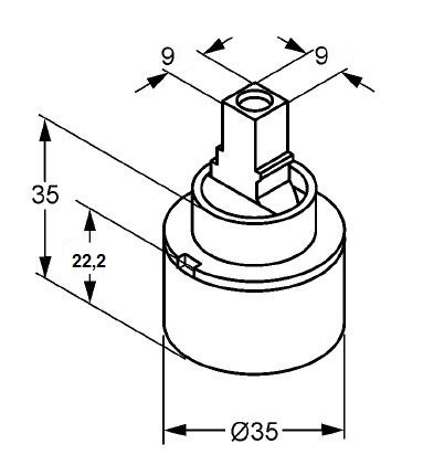 KLUDI Kartusche (Ø 35 mm) – Steuereinheit 7560500-00 Logo-Mix u.a. - 4