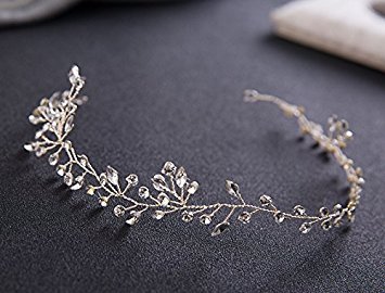 nalmatoionme Fashion Leafs Kristallen Brautschmuck Haarband Hochzeit Kopfbedeckung Zubehör