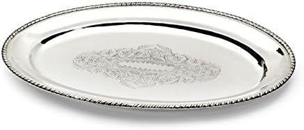 ROYAL QUEEN Oval tray in Sheffield with engraving San Marco Venezia style cod.580873 cm 50x34 by Varotto & Co.