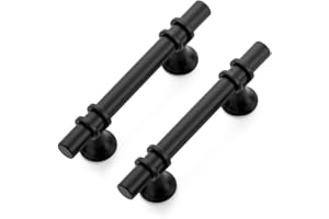 Ravinte 10 Stück Möbelgriffe Schwarz Schrankgriffe 76mm Griffe für Küchenschränke Türgriffe für Küchenschränke Griffe Möbel Mit Rundem Sockel Schubladengriffe