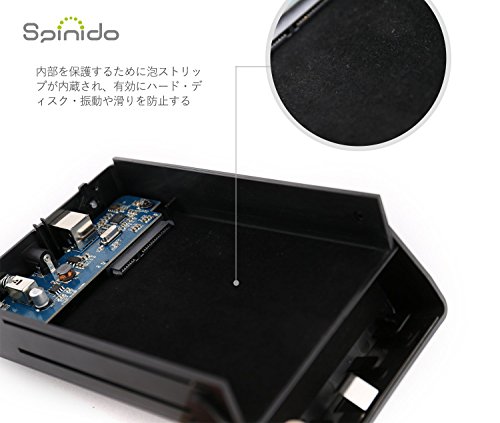 Spinido® USB 3.0 & 2.0 Aluminium Externes Festplatten Gehäuse Optimiert für 3.5″ SATA III HDD mit USB 3.0 Kabel, Tool-free (Black) - 6