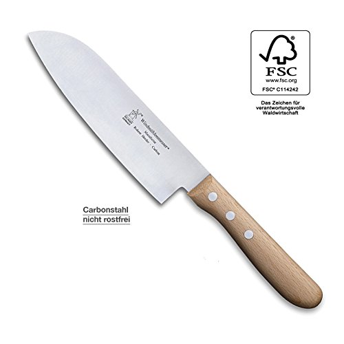 Windmühlenmesser Santokumesser nicht rostfrei Buche