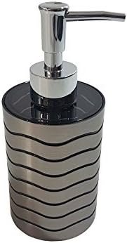 2 X MODERN ACRYLIC TOILET BATHROOM KITCHEN SOAP LIQUID DISPENSERS SILVER BLACK