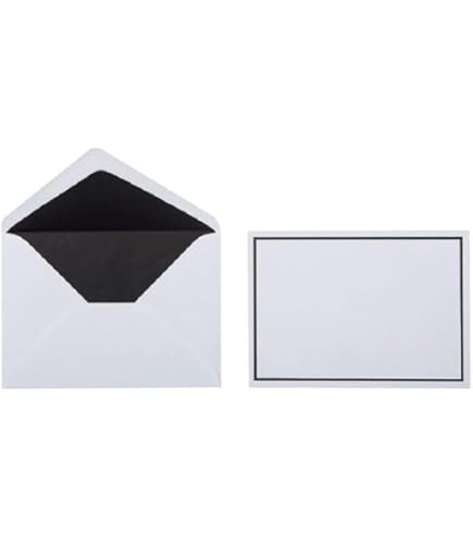 50 rouwenveloppen met zwarte zijden voering en zwarte balk, C6 = 162 x 114 mm