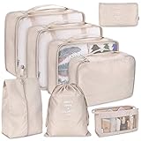 MEHR RAFFINIERT MAKEUP TASCHE UND SCHUHTASCHE: Im Gegensatz zu anderen Anbietern umfasst unser Koffer Organizer eine neue stylische Kosmetiktasche, eingebaute Netztaschen oben, ein eingebautes Fach mit Gummizug in der Mitte und eine große Kapazität an der Unterseite Ihre Kosmetik, Toilettenartikel. Kabeltasche im neuen Design, kleine Taschen und Gummiband, große Kapazität, sehr gut geeignet für Ladegerät, Ohrhörer, Kabel, Maus.