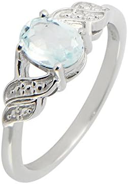 925 Sterling Silver Topaz Ring Blue Topaz Ref 45254