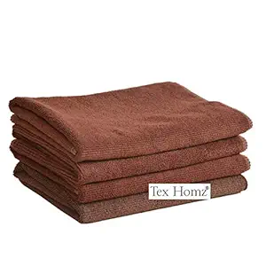 Tex Homz Microfiber Towel for Cleaning Cars, Furniture, Home, (40 X 40 cm, 380 GSM) Microfiber Cloth Pack of 4 - Brown