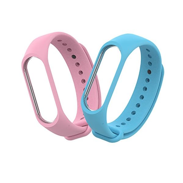 BDIG - Correas de Repuesto para Mi Band 3, Colorido suave silicona pulsera impermeable, Diseño de la Mejor para Pulsera Xiaomi Mi Band 3, Marrón, Large Strap Length (2PCS) - Imagen 3