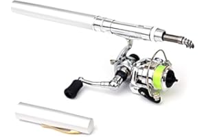 Doorslay 1 M /1.4M /1.6M Mini Canne a Peche Canne Poche Pliable Canne à pêche Pliable Moulinet Canne À Pêche Moulinet Combo Stylo Kit de Canne à pêche télescopique Canne à pêche Moulinet Combo Kit