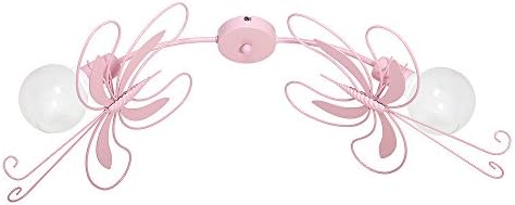 5354 Chandelier in steel for children's Bedroom, Girl, PAZ2 Pink Butterfly