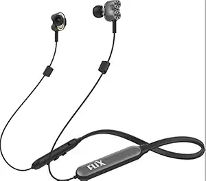 FLiX (Beetel) Blaze 210 in-Ear Dual Driver Bluetooth Neckband with Mic (Black)