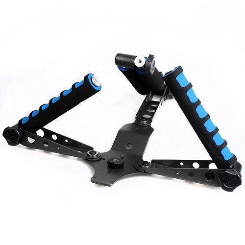 Pixtic - DSLR Rig   paule Stabilisateur Vid  o avec Support Poign  e pour les appareils photo reflex Canon EOS 5D 5DII 50D 60D 500D 550D 1000D 700D Nikon D80 D90 D200 D300 D3000 D3100 D5100 D7000 Sony Alpha A200 A300 A350 A450 A500 A700 A900 A550 et cam  scope professionnels avec nombreux accessoires