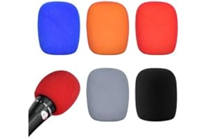 SAVOSWEET Lapel Headset Microphone Windscreens, Microphone Cover Foam, Microphone Protector for Meeting, Anti-Winding Screens and Anti-Pop Filters to Reduce Plosive Wind Noises (Multi -colored)