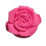  YOKIRIN 1x Rose Blume Pattern Muster Rosa Pink Silikon-Kuchenform Backform Silikon Kuchenform Fondant Mold -Middle Size