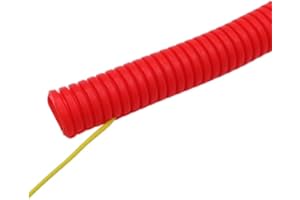 MOCNT Gaine Câbles Électriques Voiture Gaine Ondulée Flexible Protection Cache PP Tuyau Fil Fendu Gaine Isolante Conduit Tube Rangement Câble Rouge Extérieur 25mm Long 10 Mètres