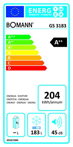 Bomann GS 3183 Gefrierschrank/A++/ 168.9 cm/ 204 kWh/Jahr/ 183 L Gefrierteil/No Frost/ 3 Kontrollanzeigen – Bild 3