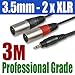 Price comparison product image 3.5mm 3m Plug Jack To 2 X Xlr Male Plug Cable | 300