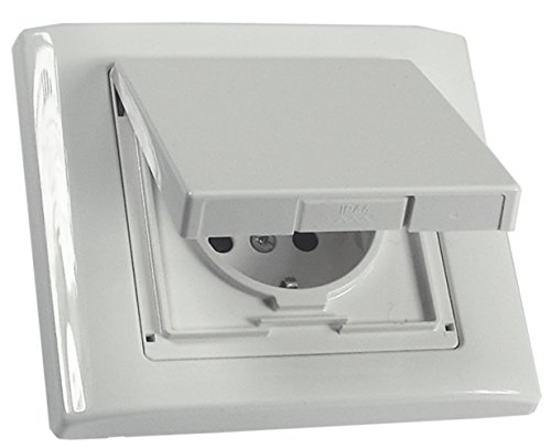 Preisvergleich Produktbild Merten Aquadesign Steckdose MEG 2310-7219 + Abdeckung 400119 - polarweiss