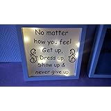 Beleuchteter Bilderrahmen *No matter how you feel* 25 x 25 x 4,5 cm Neu