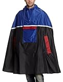 100% nylon Profex Deluxe Plus 61021 - poncho para la lluvia, Negro/Azul, Talla única