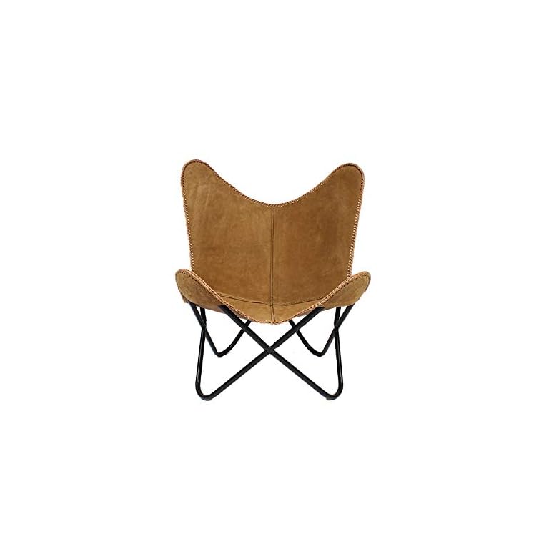 Bronx71 Butterfly Chair Spirit Camel Leder Schmetterlingsstuhl