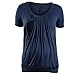 Produktbild Dasongff Damen Sommer Stillshirt Mutterschaft T-Shirt Umstandstop Casual Kurzarm Umstandsmode Umstands Shirt mit Stillfunktion (2XL, Marine)