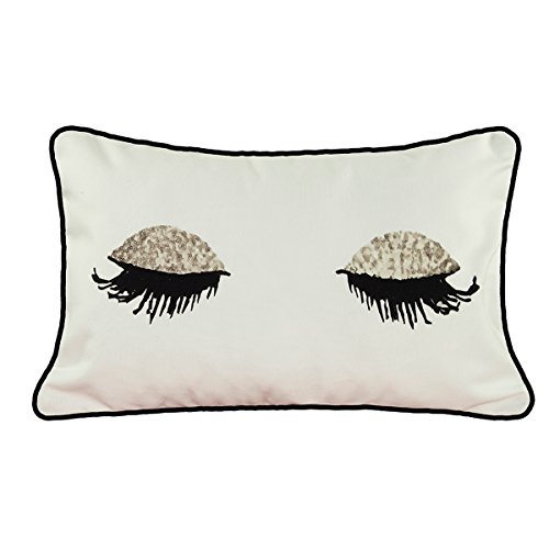 Wimpern Kissen myBUBO Moon Dekokissen Kissenhülle/Kissenbezug, Kinder Kissen Zierkissen 30x50 cm