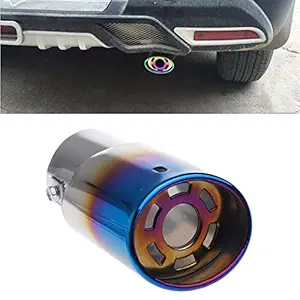 Automaze Universal Fits Car Straight Burnt Oval Shaped Exhaust Tail HKS Muffler Tip Pipe 63mm(Model-B142)