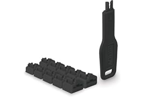 LINDY RJ45 Port Locks (10 Pieces) with Key, Black