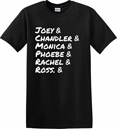 Apparel Prints Ltd Friends Names List T-Shirt Comedy Central Tv Series Fan Merchandise Birthday Gift Idea